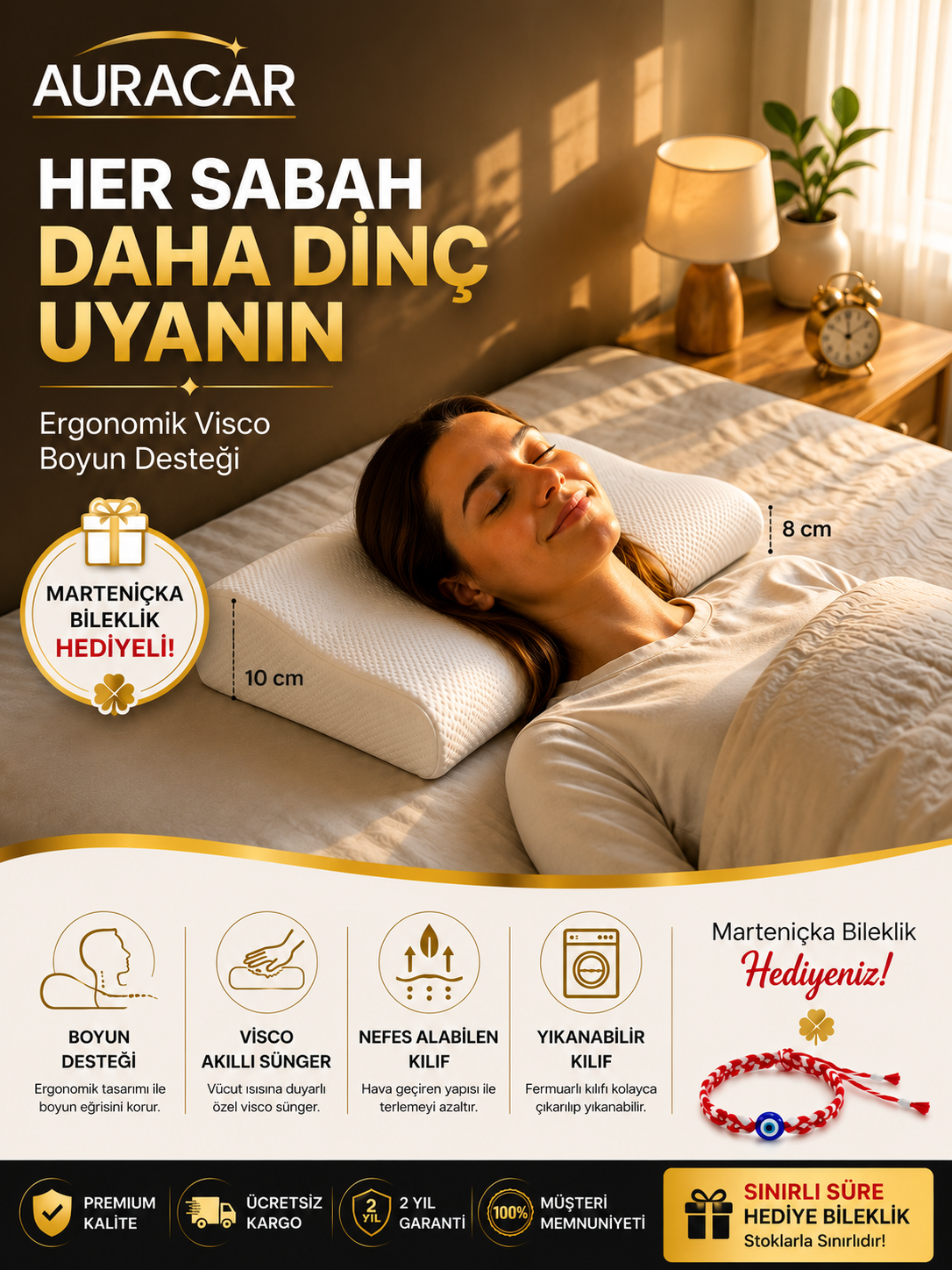 Ortopedik Visco Yastık - Ağrılara Özel Lüks Yastık