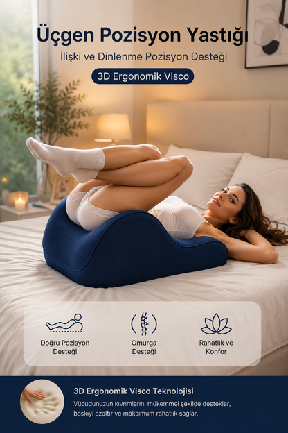 Üçgen Pozisyon Yastığı 3D Ergonomik Visco Bel Kalça Destek Yastığı