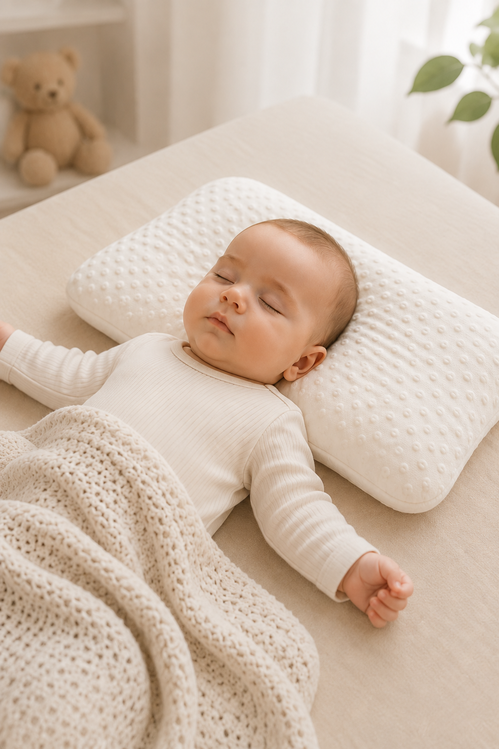 Bebek Yastığı Ergonomik Yumuşak Nefes Alabilir Konforlu Uyku Destekleyici Çocuk Yastığı